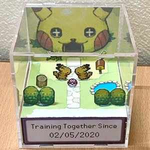Diorama cúbico 3D Pika Pareja Casa Aniversario Compromiso Propuesta de matrimonio Regalo para él/ella