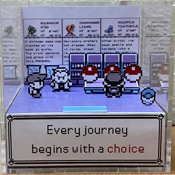 3D Cube Diorama Pokmon " Every journey begins with a choice"