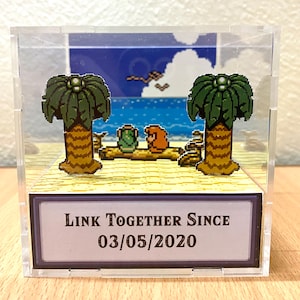 Diorama cúbico 3D de Zelda: Pareja, aniversario, compromiso, propuesta, regalo de matrimonio para él/ella