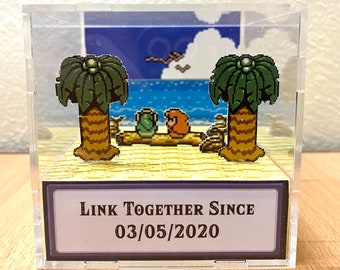 3D Cube Diorama Zelda Couple Anniversary Engagement Proposal Marriage Gift for Him/Her