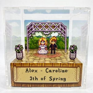 3D Cube Diorama Stardew Valley Wedding Anniversary Customization
