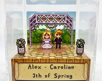 3D Cube Diorama Stardew Valley Wedding Anniversary Customization