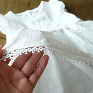 Leinen-Baumwolle Taufkleid Festkleid Mädchenkleid Babykleid Bild 6