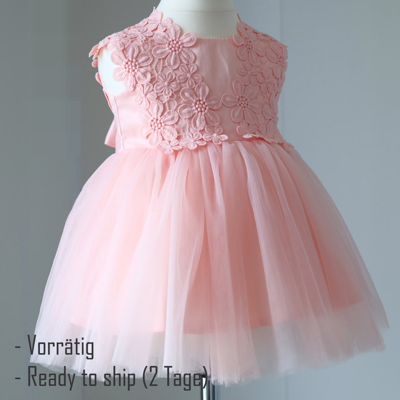 Lisa christening dress party dress girl dress baby dress summer dress BM33 Wassermelone-Rosa