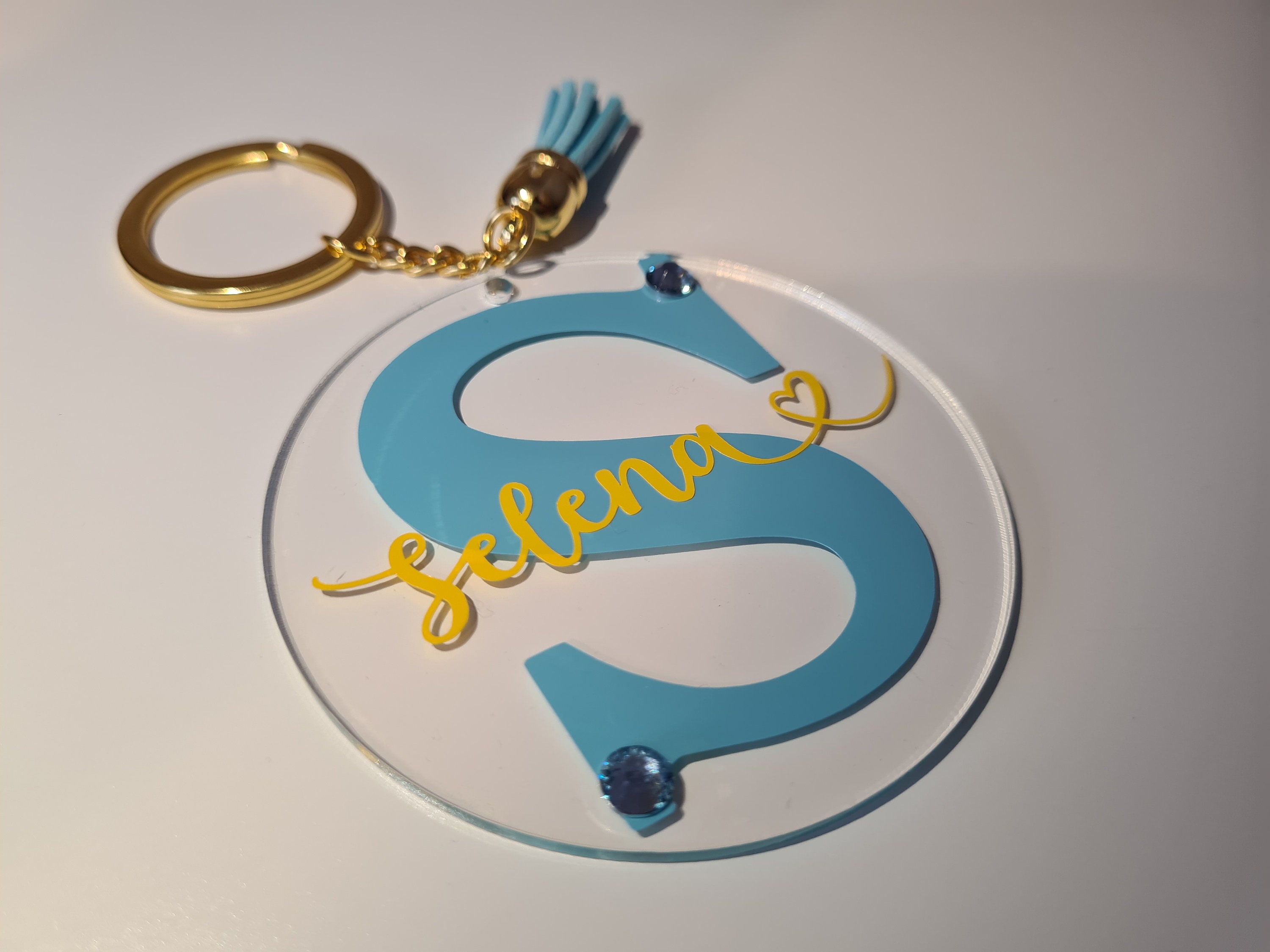 Large Personalised Key Ring Silver or Gold 3inch Disc Etsy