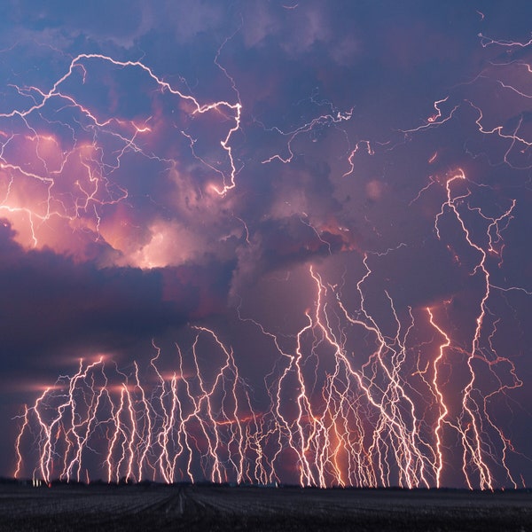 Intense Lightning Storm with Severe Weather in Iowa - Storm Art