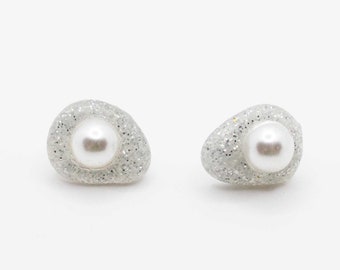 Pearl Mother Earstud #2 UPCYCLING