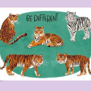 Be Different Tigre Cartolina Regalo Congratulazioni