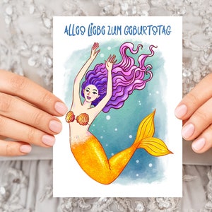 Mermaid Birthday Card Gift Cadeau d’anniversaire des enfants