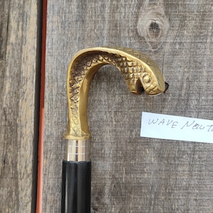 Snake Handle Head Handmade walking stick Vintage Solid wands,Handle Cane,Handcrafted Wooden walking stick,Brass Handle
