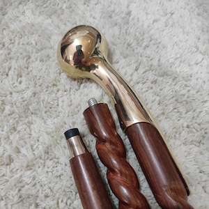 Solid brass handle walking cane, vintage gift walking stick handmade,Gift For Father, Handmade Head Handle Stick,gift for mother, cane