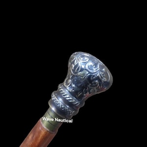 Solid brass Handmade walking stick Vintage Solid Silver Brass Handle Antique Victorian Cane Wooden walking stick,woodencane,Victorian style