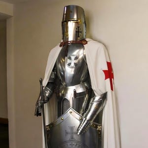 Medieval Knight Armor,Wearable Costume,Full Body Templar Armour,Suite Of Armour,Halloween Cosplay,Home Decor,Gateway Decor,LARP SCA,Gift