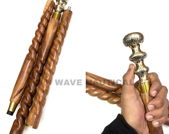 Bastón de madera con pomo, mango victoriano de Blacksmite, diseño vintage, bastón, bastón para la cabeza, regalo para padre, bastón para hombres y mujeres