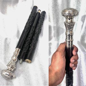 wooden walking stick,Victorian Blacksmite handle,Vintage Designer, Walking Stick, head cane,gift for father, Cane for men and women