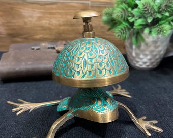 Nautical Frog Desk Brass Bell, Vintage Brass Ornate,Table top, Bell For Office/Hotel Home,Reception Counter,Vintage Style,Decor,Gift