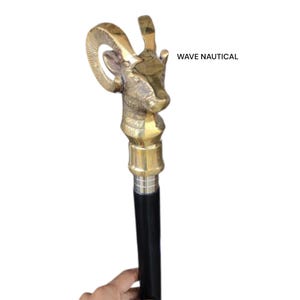 Mountain Goat Handmade walking stick Vintage Solid wands,Handle Cane Wooden walking stick,Victorian style