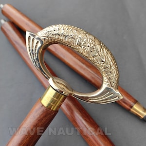 Brass Head Handmade walking stick Vintage Solid wands Cnae,Handle Cane Wooden walking stick,Victorian style