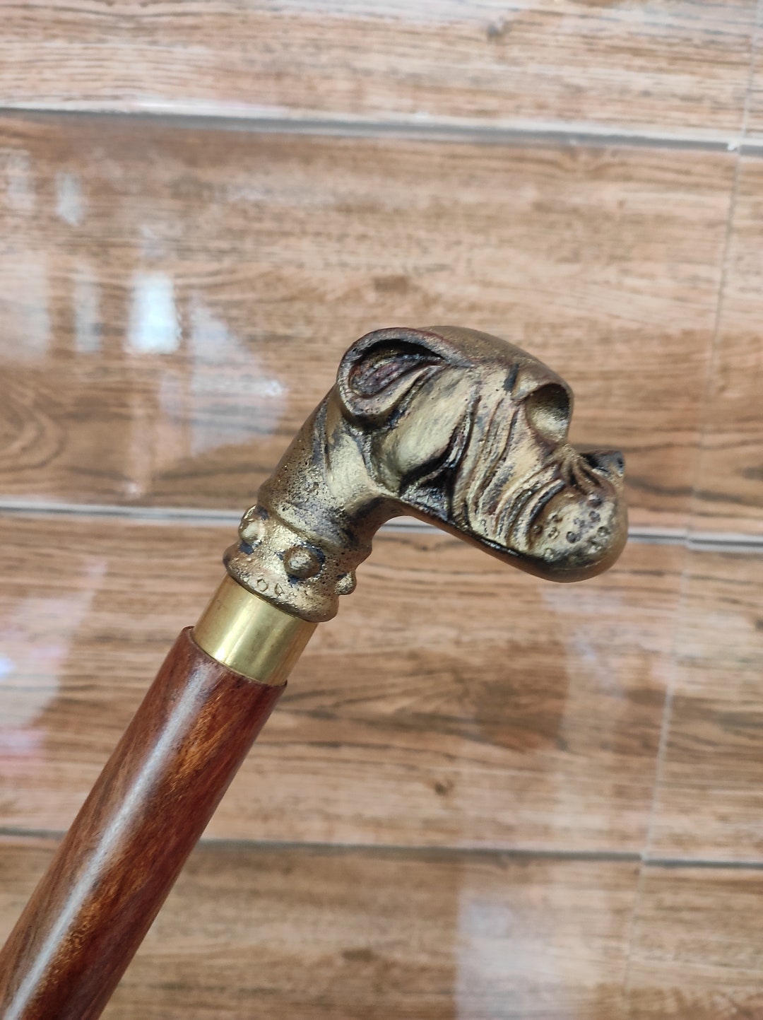 Wooden Walking Stick Dog style Head Walking Stick Wooden Etsy