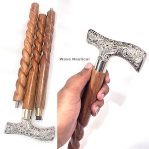 wooden walking stick,Victorian Derby handle,Vintage Designer, Walking Stick, head cane,gift for father, Cane for men and women