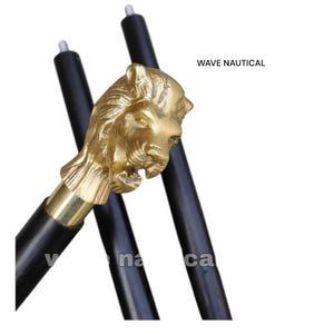 Lion Head Handmade walking stick Vintage Solid wands Cnae,Handle Cane Wooden walking stick,,Victorian style