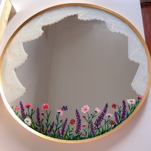 Espejo personalizado, cartel de bienvenida para bodas, espejo de pared, espejo pintado a mano, regalo personalizado, espejo único, diseño Art Déco imagen 5