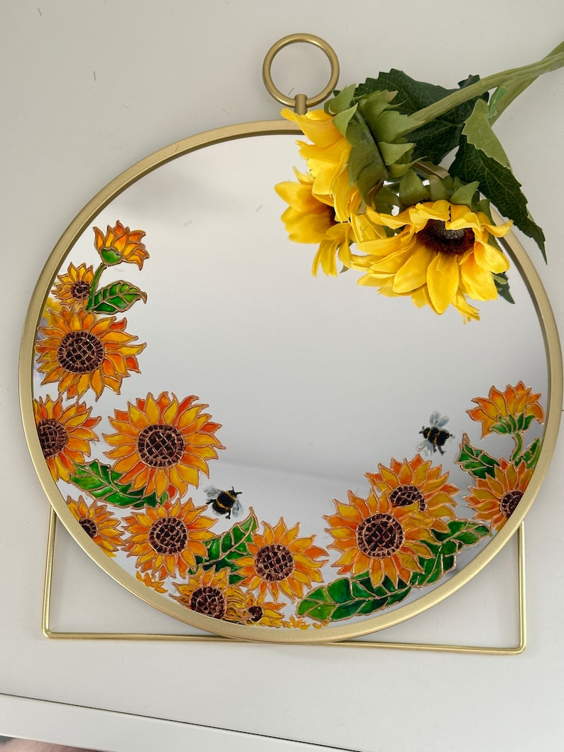 Espejo personalizado, cartel de bienvenida para bodas, espejo de pared, espejo pintado a mano, regalo personalizado, espejo único, diseño Art Déco imagen 6