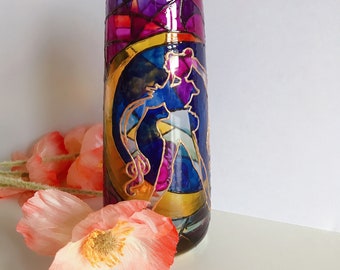 Jarrón de vidrieras pintado a mano, jarrón con lámpara, decoración de jarrón, Sailor Moon, regalo para amantes del anime, cosplay de Sailor Moon,