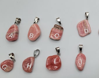 Rhodochrosite Pendant: Argentina Gemstone with Cord Necklace