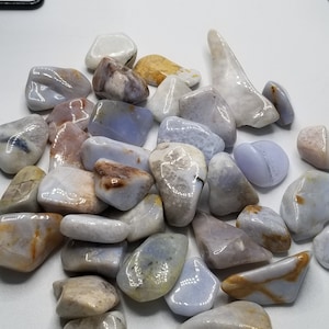 Tumbled Blue Chalcedony