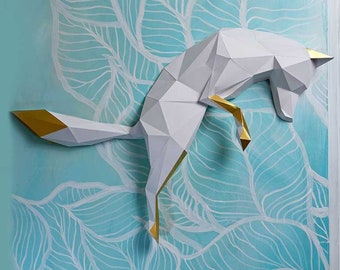 Fox Pounce 3D Papercraft Kit - DIY Room Decor for Boys and Girls - Animal Art Wall Mount, Paper Model Decoration - by Papercraft World