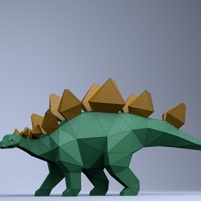 Stegosaurus 3D Papercraft Kit Animal Trophy Statue Dinosaur - Etsy