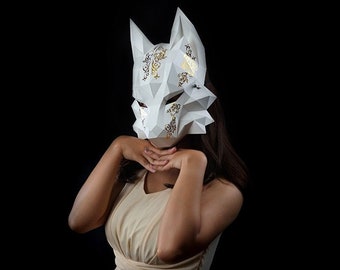 Fox Mask - DIY Paper Head Mask Kit, Pre-Cut & Pre-Folded