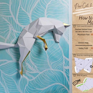 Fox Pounce 3D Papercraft Kit - Animal Wall Art Decor, Low Poly Paper Craft Model, Fox Pepakura Sculpture Trophy DIY by Papercraft World