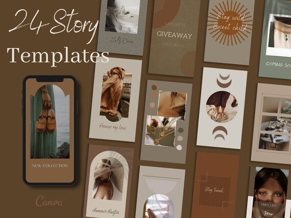 Graphic Design Boho Brown Earthy Templates Instagram Marketing 