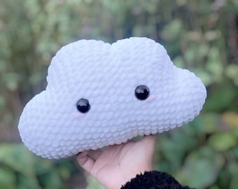 CLOUDY DAY | Crochet Cloud Amigurumi | Cute Fluffy Plushie | Cloud Plush | Kawaii Crochet | Cute Plush White Cloud with Blush | Blue Skies