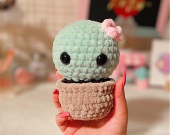 MINI CACTUS PLANT | Crochet Planter Amigurumi | Cute Pattern | Cacti Plushie | Kawaii Cactus Plush | Green Aesthetic Decor | Accent for Home