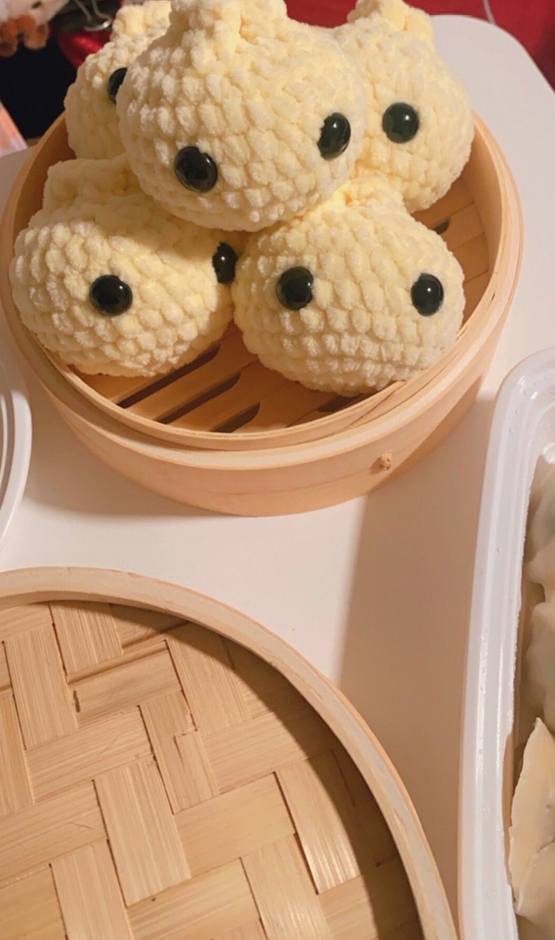 DIM SUM Cute Crochet Dumpling Kawaii Dim Sum Plush Yum Cha Food Foodie Asian Amigurumi Siu Mai Cha Siu Bao Cute Pork Dumpling Bao/Soup Dumpling