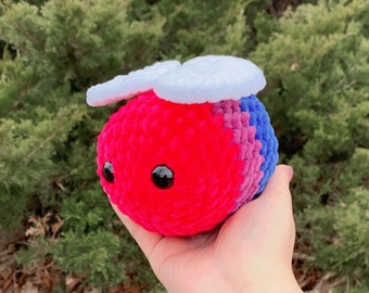 BI-BEE | Bisexual Bee Plushie | Crochet Pride Flag Amigurumi | Cute Bi Plush | LGBTQIA+ Plushie | Cute Punny Gift