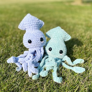 SQUID PLUSH | Crochet Tentacles Amigurumi | Octopus Plushie | Calamari Plush | Cute Sea Animals | Squid Ink | Kawaii Plushy | Tako Tattayo