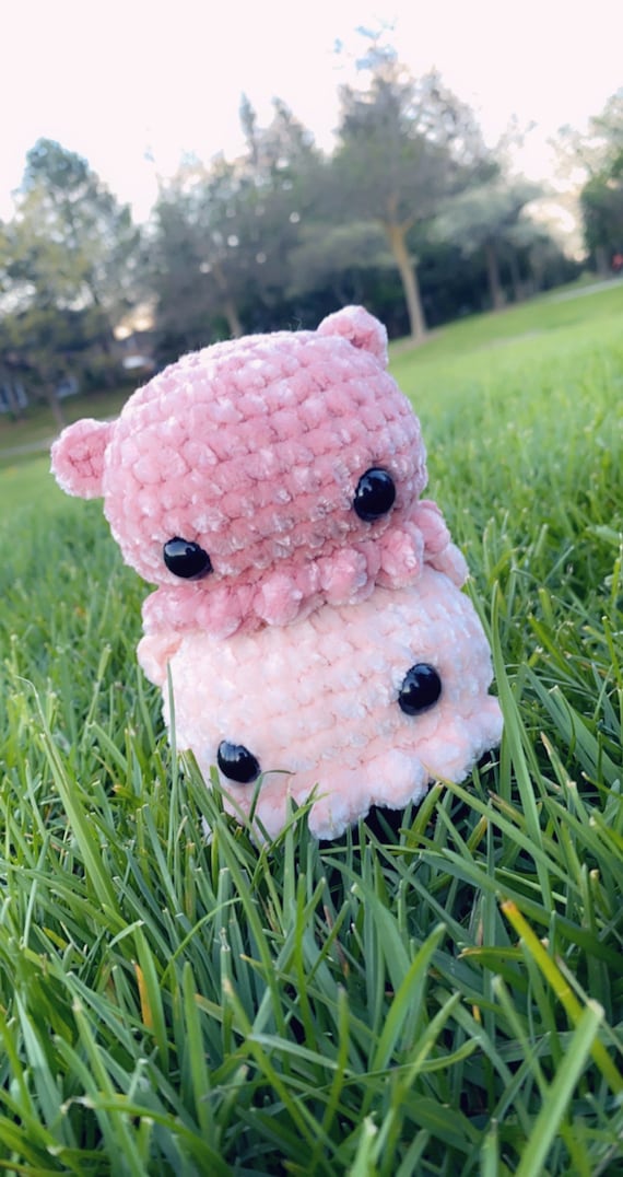 DUMBO OCTOPUS PLUSH Crochet Octo Amigurumi Cute Blue Sea Animal Plushie Velvety Plushy Cute Crochet Domo Domo Fish Cuddlefish Toy Etsy