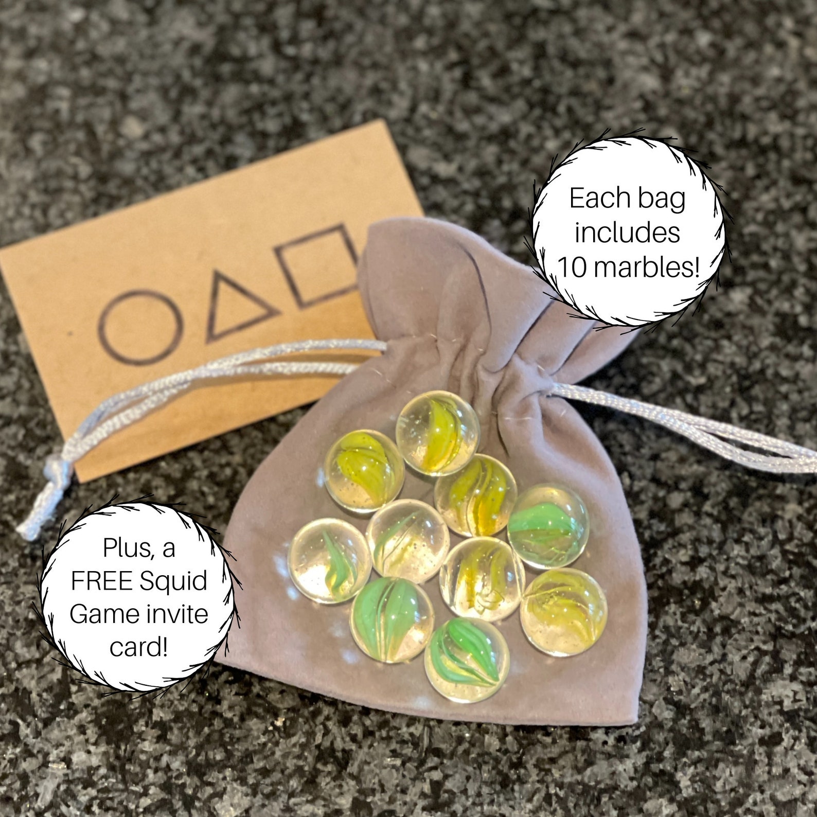 Squid Game Marbles A Set of 10 Matching Coloured Marbles Etsy UK