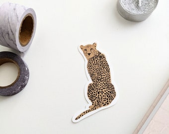 Cheetah Sticker | Hand Drawn Illustration | Vinyl Sticker | Waterproof | 2.75x2in