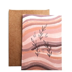 Carte de voeux à motif floral, 5 x 7 pouces (5 x 7 po.) à l'intérieur, carte de correspondance avec enveloppe kraft, carte illustrée