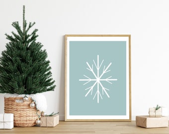 Snowflake DIGITAL DOWNLOAD | Digital Print | 8"x10" Hand Drawn | Christmas Printable | Digital Print | Winter Wall Decor