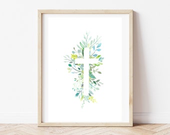 Easter Painting | Watercolor Artwork | Christian Art | Cross Painting | ORIGINAL | 9"x12"