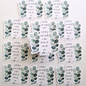 Christian Sticker, Lanza toda tu ansiedad sobre él, Pegatina de fe impermeable, Pegatina de vinilo de eucalipto, para botellas de agua y computadoras portátiles