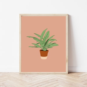 Plant Print, Modern Wall Decor, Plant in Pot, Minimalistic Art, 8x10 Print