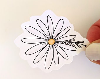 Daisy Sticker, Floral Sticker, For Laptops, Journals and Water Bottles