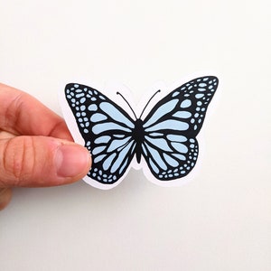Naklejki Teal Butterfly, Naklejki winylowe Turquoise Butterfly, Wodoodporne, Naklejki Boho, Naklejki estetyczne, Naklejki trendowe